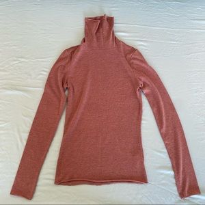 salmon pink soft turtleneck